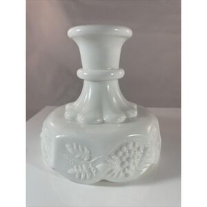 Vintage Westmoreland Milk Glass Candlestick MCM Paneled Grapes Vines - Single